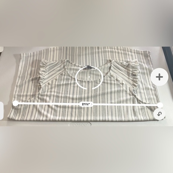 ADRIANNA PAPELL white and blue sleeveless blouse - Picture 6 of 6